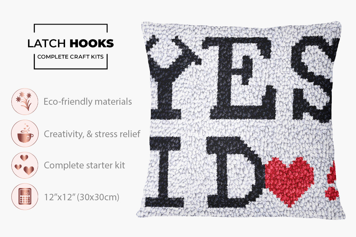 Yes I Do! - A Celebration of Love - Latch Hook Pillow Kit