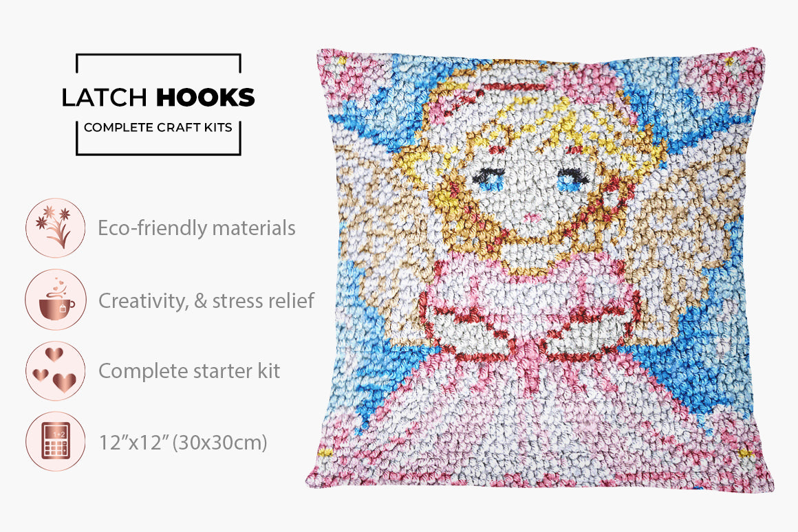 Whimsical Fairy Delight - Latch Hook Pillow Kit