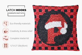 Festive Holiday Emblem - Latch Hook Pillow Kit