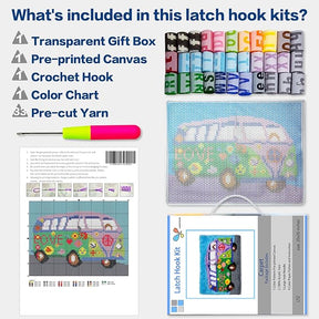 Vibrant Rose Bouquet - Latch Hook Rug Kit