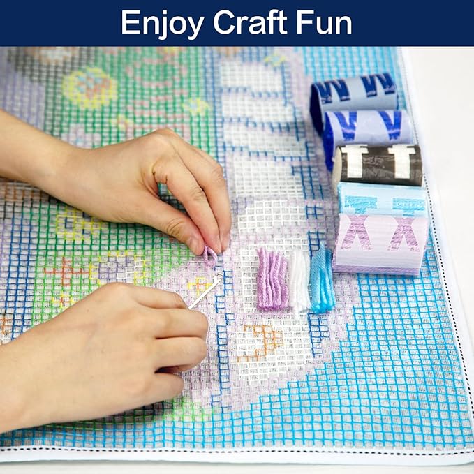 Cheerful Robot Art - Latch Hook Rug Kit