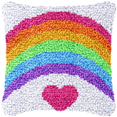 Rainbow Love - Latch Hook Pillow Kit