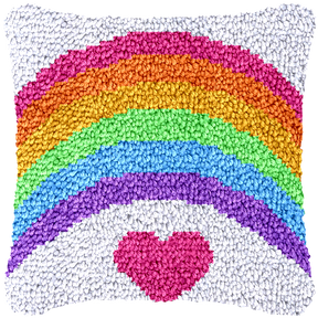 Rainbow Love - Latch Hook Pillow Kit